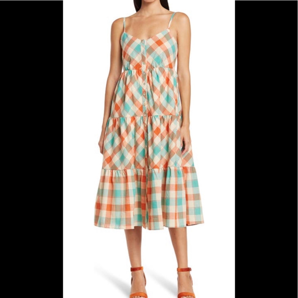 ⭐️🚫SOLD🚫⭐️Maisie Spaghetti Button Up Midi Dress